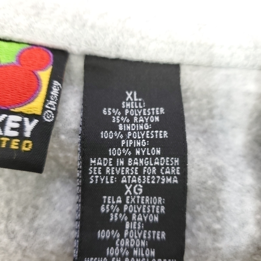 Mickey Unltd Vintage Disney Gray Fleece Sweater XL - Picture 5 of 13